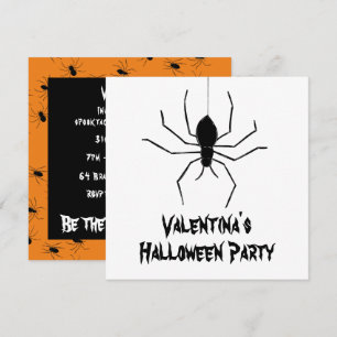 Personalised Creepy Spiders Halloween Invitation