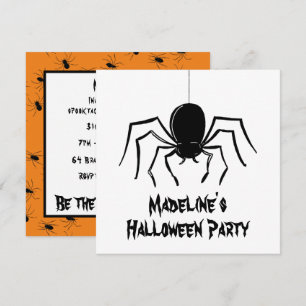 Personalised Creepy Spiders Halloween Invitation