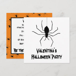 Personalised Creepy Spiders Halloween Invitation
