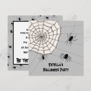 Personalised Creepy Spiders Halloween Invitation