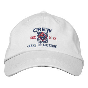 Personalised Crew Nautical Australia Embroidery Embroidered Hat