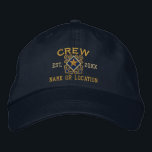 Personalised Crew Nautical Star Embroidery Embroidered Hat<br><div class="desc">A Classic crossed anchors nautical style with a star applique,  a custom embroidered cap for a crew member of special occasions. 
 
 


 
Use the "Ask this Designer" link to contact us with your special design requests or for some assistance with any of your customisation needs.</div>