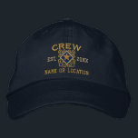 Personalised Crew Nautical Star Embroidery Embroidered Hat<br><div class="desc">A Classic crossed anchors nautical style with a star applique,  a custom embroidered cap for a crew member of special occasions. 
 
 


 
Use the "Ask this Designer" link to contact us with your special design requests or for some assistance with any of your customisation needs.</div>