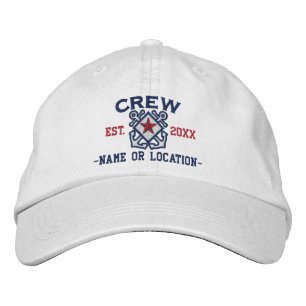 Personalised Crew Nautical Star Embroidery Embroidered Hat