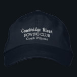 Personalised Crew Rowing Club Team & Rower Name Embroidered Hat<br><div class="desc">The perfect hat for anyone who loves rowing and their club/team. This quality baseball style hat features 3 lines of custom text - add your crew club name, rower's name, event name, etc. Easily change the colour of the text and the cap. Whether you're a novice or expert rower, this...</div>