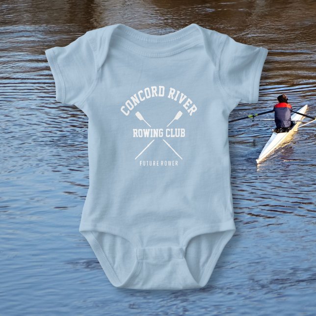 Personalised Crew Rowing Logo Oars Team Name Year Baby Bodysuit (Creator Uploaded)