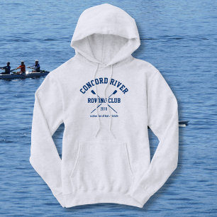 Personalised Crew Rowing Logo Oars Team Name Year Hoodie