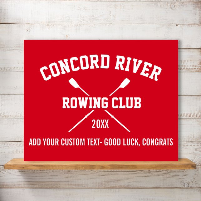 Personalised Crew Rowing Logo Oars Team Name Year Poster (Creator Uploaded)