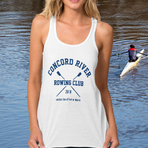 Personalised Crew Rowing Logo Oars Team Name Year Singlet