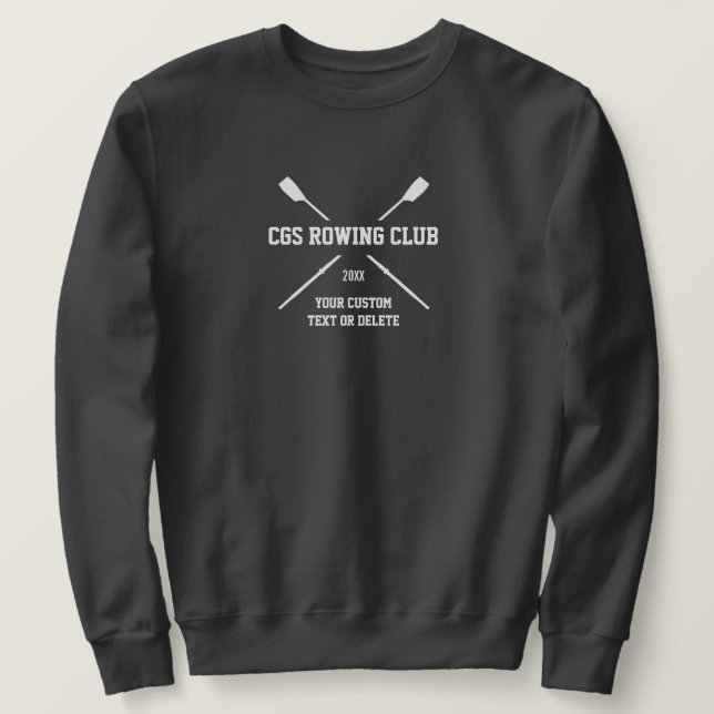 Personalised Crew Rowing Logo Oars Team Name Year Sweatshirt (Design Front)