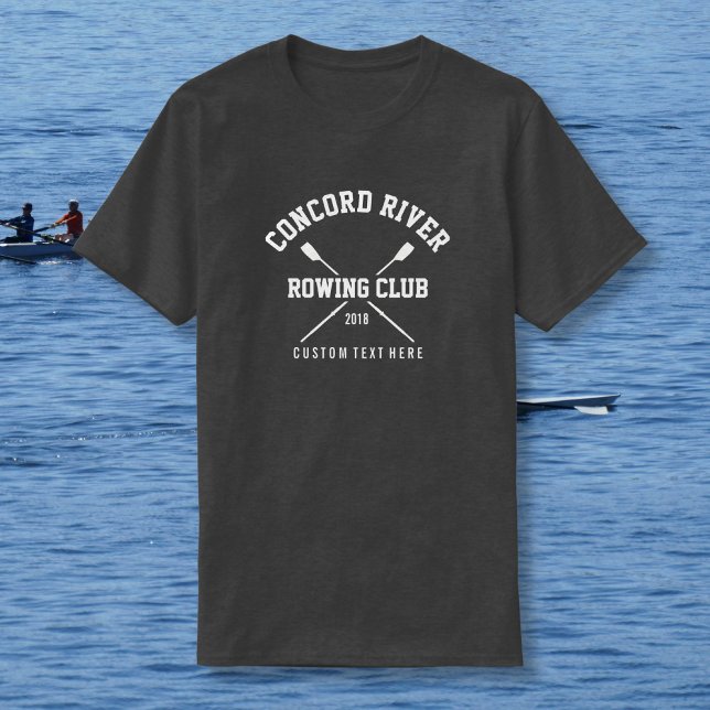 Personalised Crew Rowing Logo Oars Team Name Year T-Shirt (Creator Uploaded)