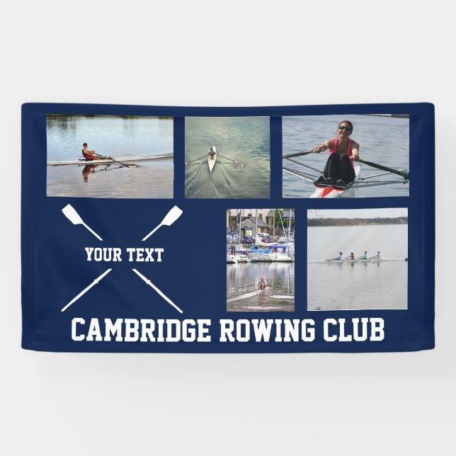 Personalised Crew Rowing Oars Club Photo Collage Banner (Horizontal)