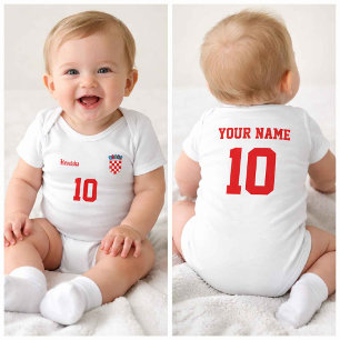 Personalised Croatia Baby Bodysuit