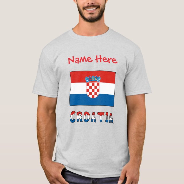 Personalised Croatia Flag Men's T-Shirt (Front)