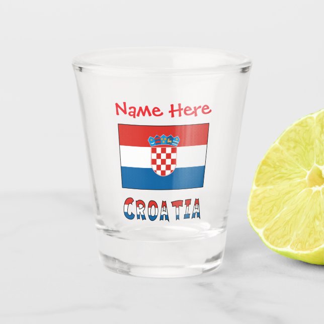 Personalised Croatia Flag  Shot Glass (Front)