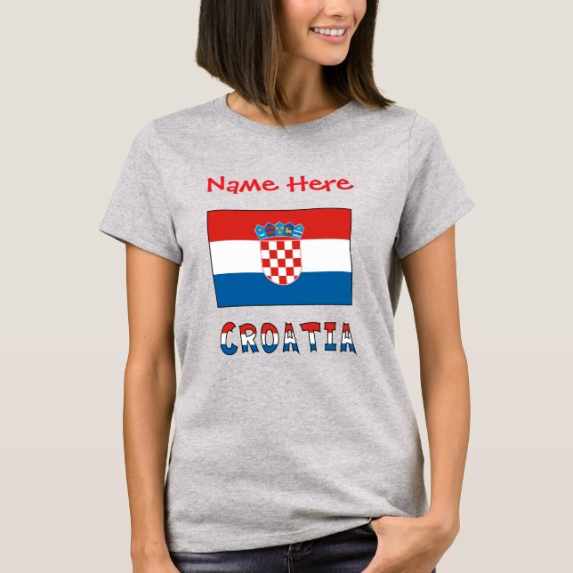 Personalised Croatia Flag Women's T-Shirt (Front)