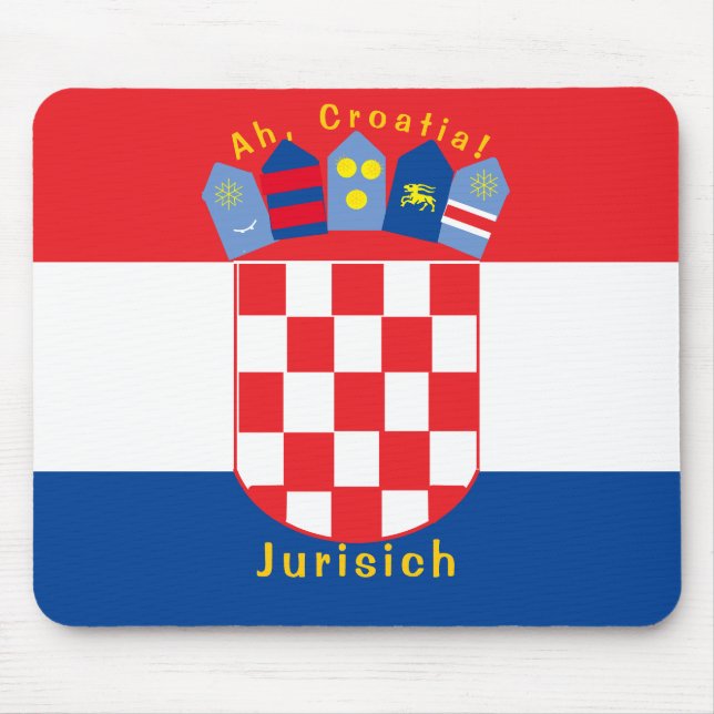 Personalised Croatian Flag Mouse Pad (Front)