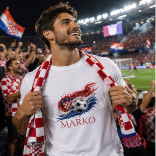 Personalised Croatian Soccer Fan Shirt with Name