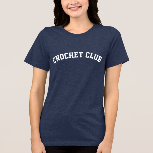 Personalised Crochet Club Name on Back Block Text Tri-Blend Shirt (Front)