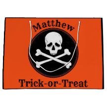 Personalised Cross Bones Halloween Bag
