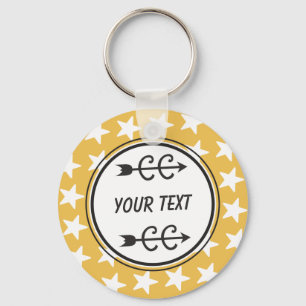 Personalised Cross Country Yellow Gold Key Ring