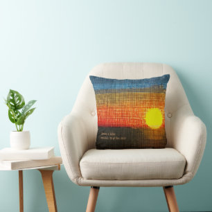 Personalised Cross-stitch Art Sunset  Cushion
