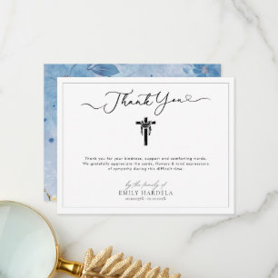 Personalised Cross Sympathy Thank You Card