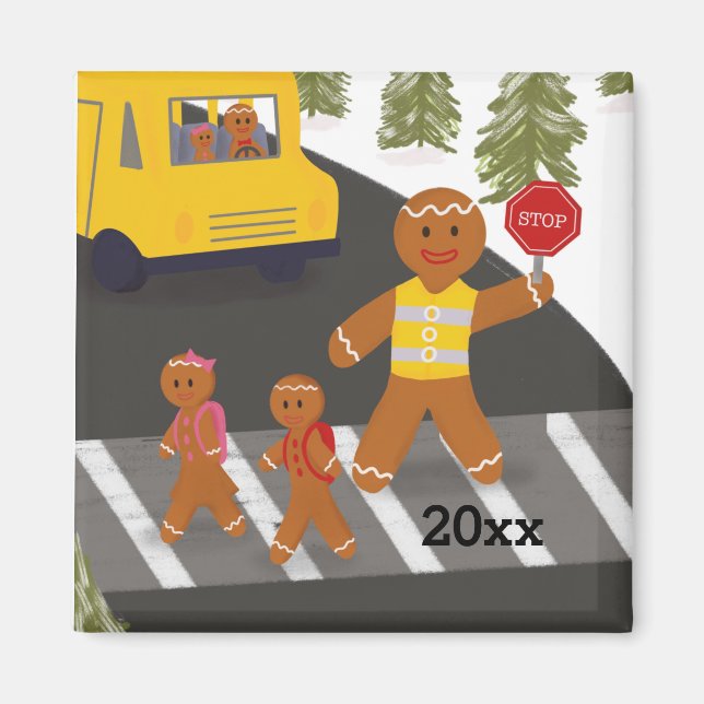 Personalised Crossing Guard School Bus Magnet (Front)