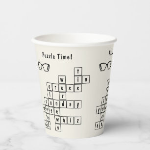Personalised Crossword Puzzle, Eyeglass Frames  Paper Cups