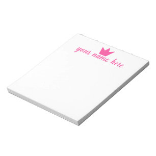 Personalised Crown Girls Notepad