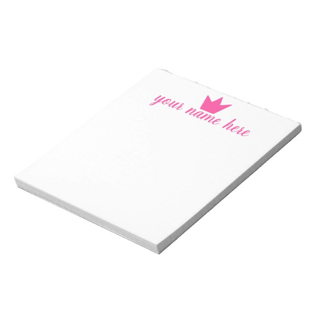 Personalised Crown Girls Notepad (Rotated)
