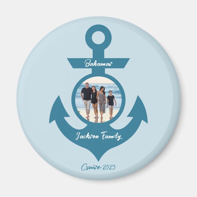 Personalised Cruise Family Trip with Your Photo Magnet (Front)