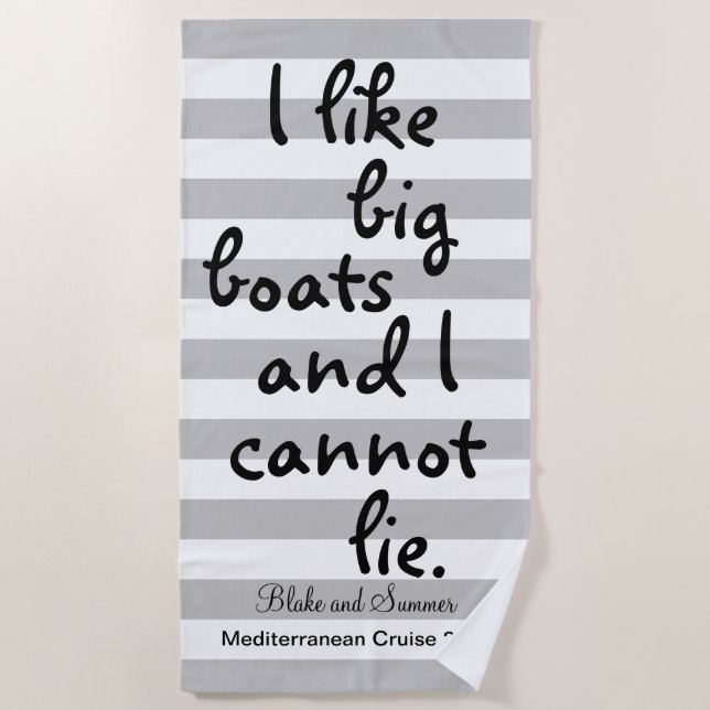 Personalised Cruise Quote Beach Towel (Front)
