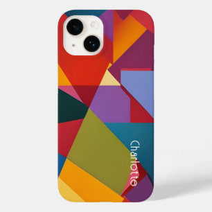 Personalised Cubism Design Pattern Text Template Case-Mate iPhone 14 Case