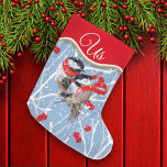 Personalised Cuddling Chickadees Couple<br><div class="desc">Perfect gift for newlywed couples and cuddlin’ couples at any age — a pair of chickadees in their scarves in a snow-filled tree loaded with winterberries. See more gifts and holiday home decor featuring this design in the “Newlyweds First Christmas” collection. Enjoy this popular illustration by artist, L Diane Johnson....</div>