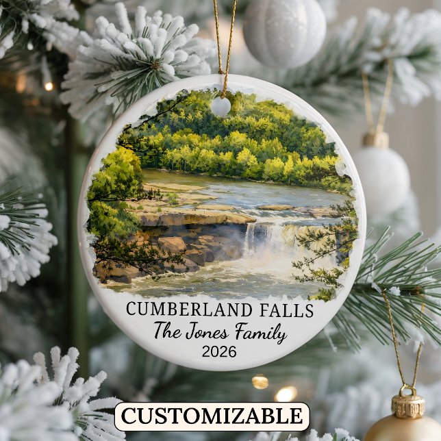 Personalised Cumberland Falls State Park, Kentucky Ceramic Tree Decoration (Creator Uploaded)