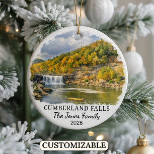 Personalised Cumberland Falls State Park, Kentucky Ceramic Tree Decoration