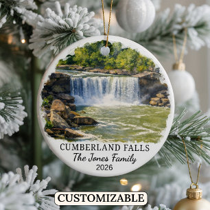 Personalised Cumberland Falls State Park, Kentucky Ceramic Tree Decoration