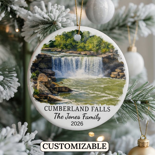 Personalised Cumberland Falls State Park, Kentucky Ceramic Tree Decoration (Creator Uploaded)