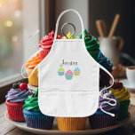 Personalised cupcake baking apron for children<br><div class="desc">Personalised cupcake baking apron for children. In beige,  yellow or white. Funny baker gift for little kids and cupcake lovers. Girlie girl design with elegant script text. Colourful image with pastel colours pink blue green etc. Fun birthday party idea.</div>