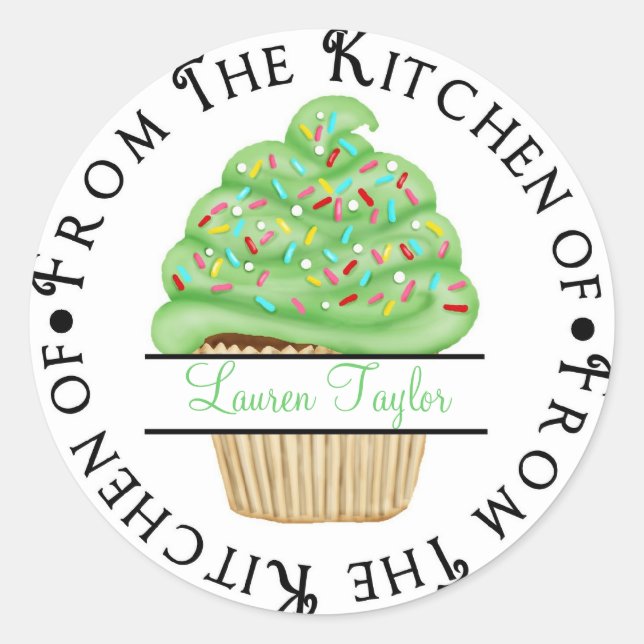 Personalised Cupcake Baking  Kitchen Stickers (Front)