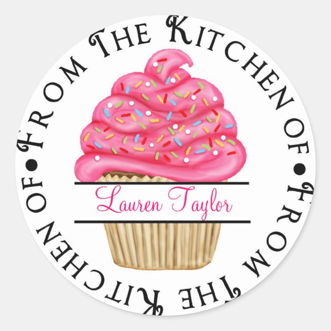 Personalised Cupcake Baking  Kitchen Stickers (Front)
