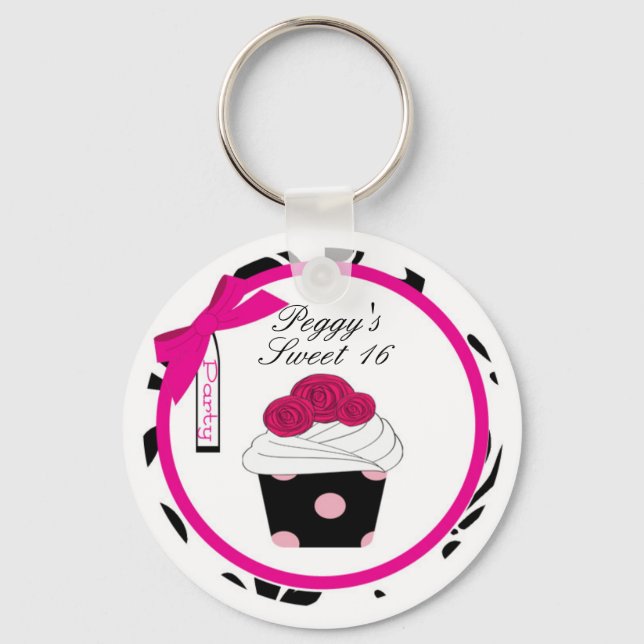 Personalised Cupcake Keychain Favour (Front)