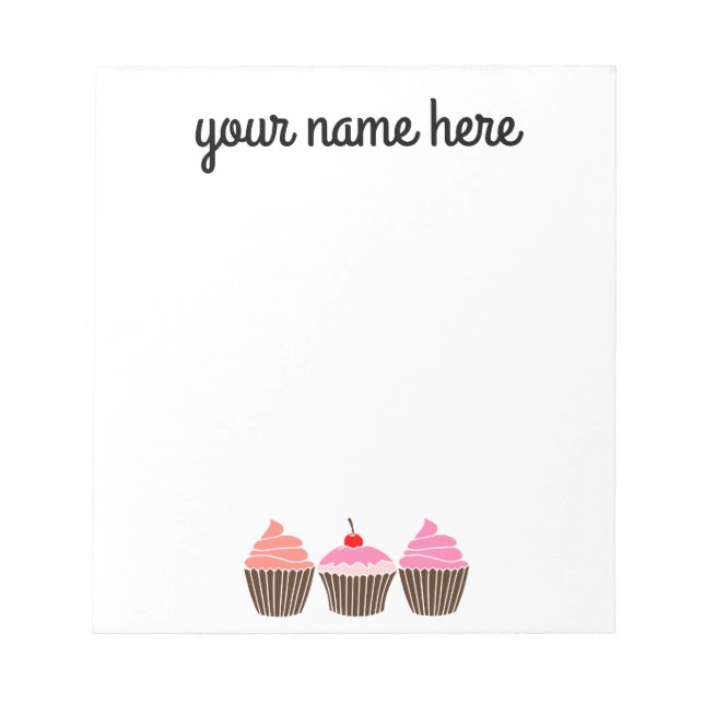 Personalised Cupcake Notepad (Front)