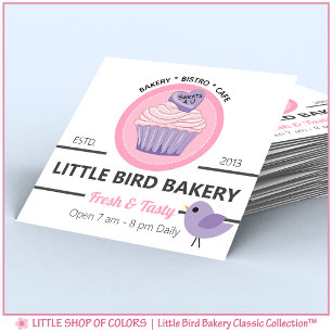 Personalised Cupcake Square Bakery Business Card
