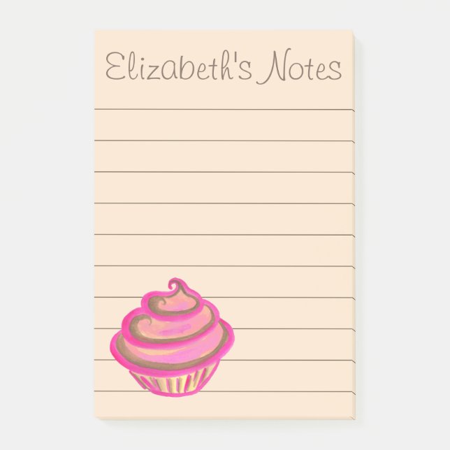 Personalised Cupcake To Do List Post It Notes Gift (Front)