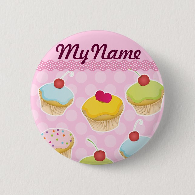 Personalised Cupcakes 6 Cm Round Badge (Front)
