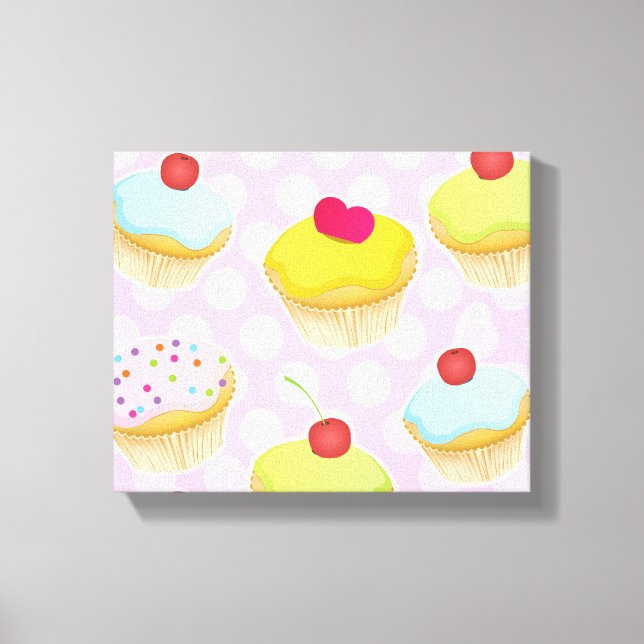 Personalised Cupcakes Canvas Print (Front)