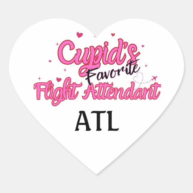 Personalised Cupid-Themed Flight Attendant Sticker (Front)