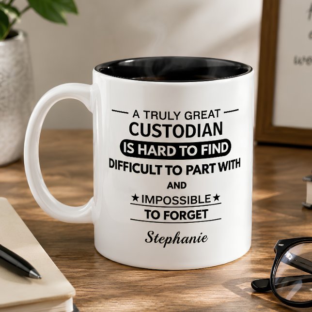 Personalised Custodian Farewell Two-Tone Coffee Mug (Creator Uploaded)